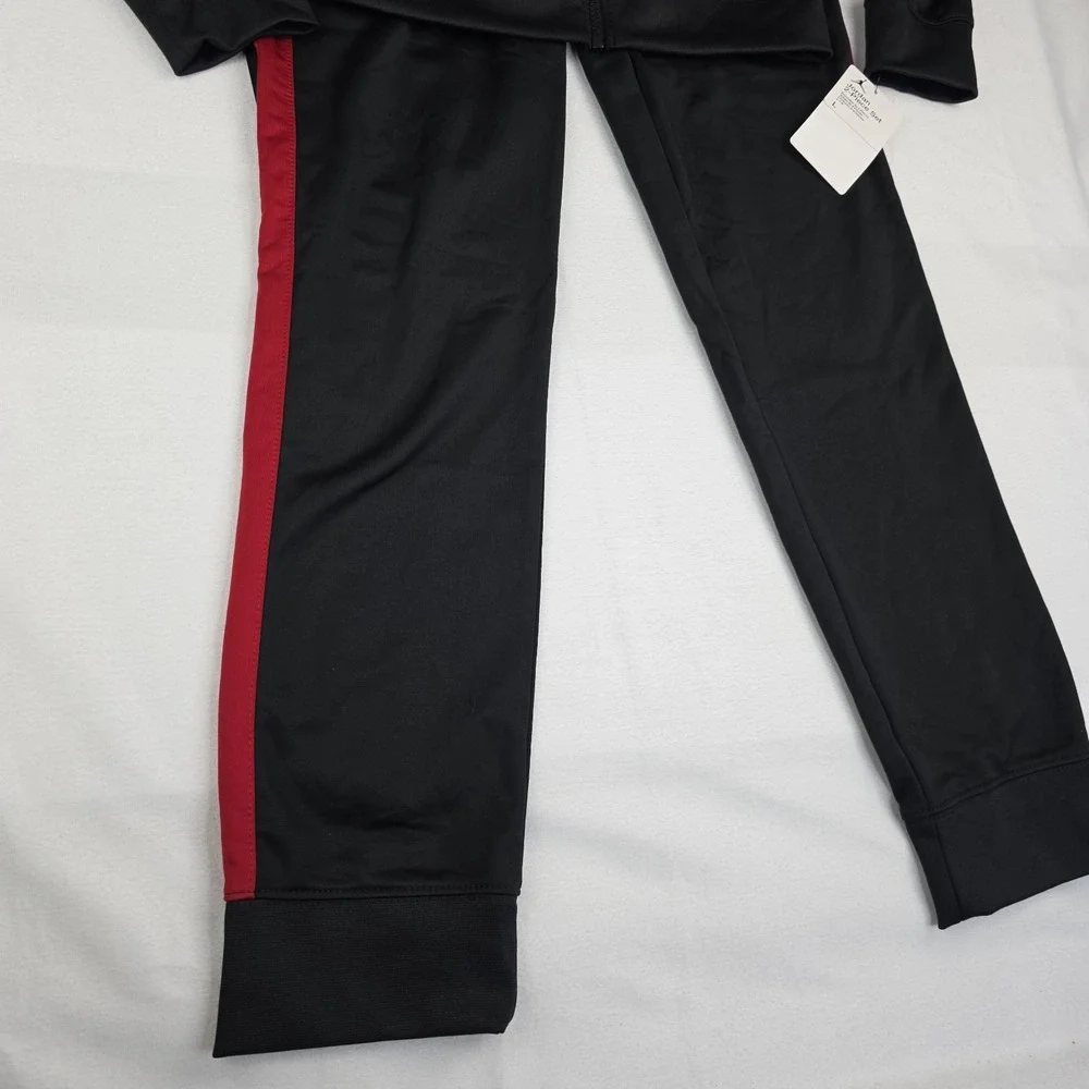 Nike Air Jordan Boys 2-Piece Tracksuit Jacket Pants Set Black Red Jumpman Large